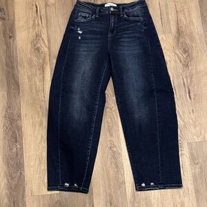 Dark Blue Distressed Women's Jeans